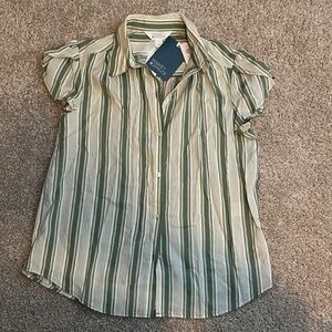 Market Spruce Green Striped Button Down Shirt
